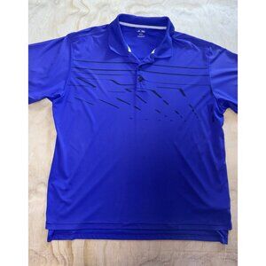 Adidas Golf Polo Shirt Mens XL ClimaLite Short Sleeve Purple Black Athletic